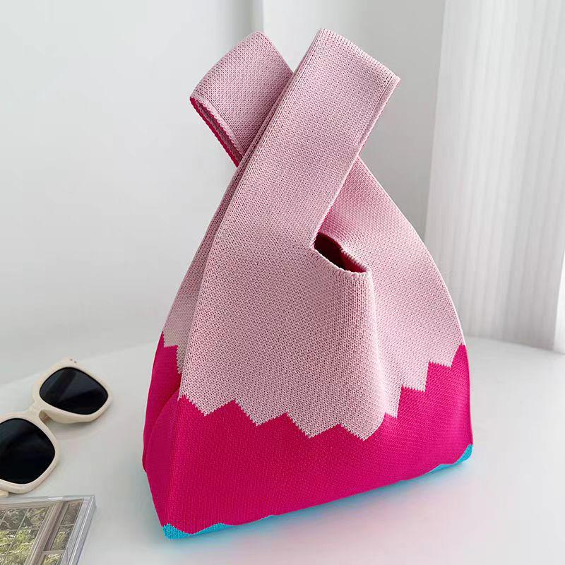 Trendy Women's Knitted Wool Bucket Bag - Versatile Japanese Korean Style Tote