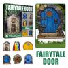 Miniature Fairy Gnome Door Window Statues Wood Elf Fairy Door Figurines Garden Decor Outdoor Fairy Elf Door Art Craft Kits