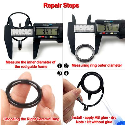 40Pcs Rod Repair Kits Rod Tip Repair Kits Ceramics Tips Spinning Rod Guides Tip Ceramic Guide Fishing Rod Repair Kits