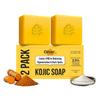 Ghar Kojic Acid Soap for Pigmentation & Dark Spots, 2.5% Kojic Acid, Turmeric, Niacinamide, 2 Pack
