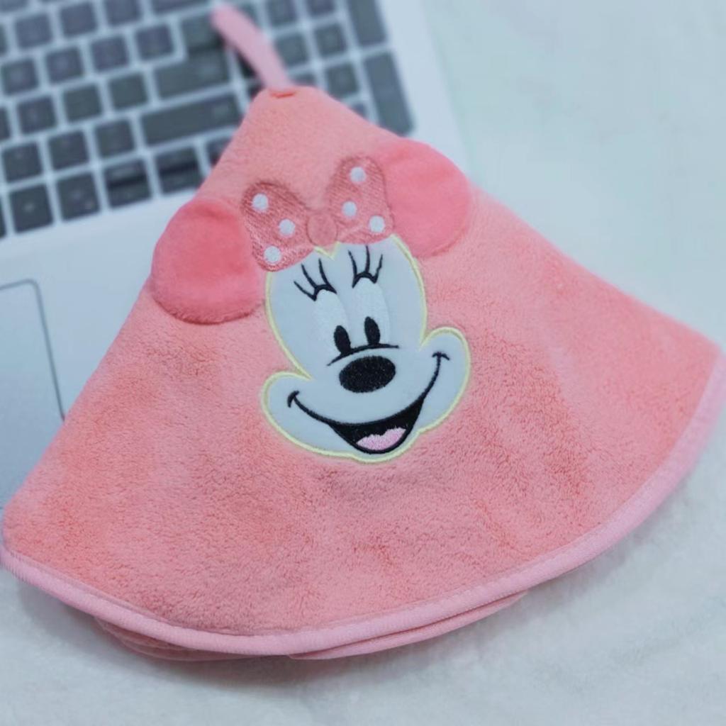 Cute embroidered hand towel Cartoon coral fleece soft and skin-friendly small towel hanging kitchen water-absorbing quick-drying round towel