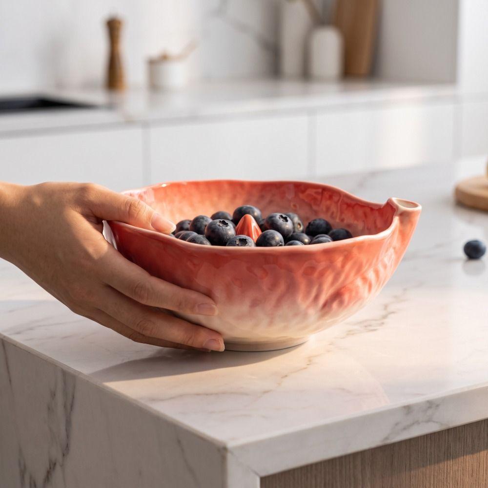 Geperforeerde Afvoerende Keramische Fruitwasser Zelfdraaiende Fruitreiniger Groenten