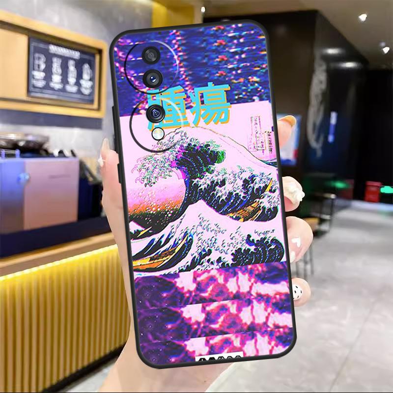 

Great Wave Retro Cyber Statue For Honor Magic 7 Lite 5 6 8 Pro Case For Honor Win RT X9c X9a X9b X8b X8c 200 400 50 70 90 Honor Magic5 Lite