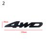 3D Metall Chrom Schwarz Zahlen Buchstaben Logo 4WD Emblem Auto Kotflügel Abzeichen Stamm Aufkleber 4WD Aufkleber Zubehör