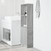 Narrow Bathroom Cabinet with Casters Gray Sonoma Particleboard