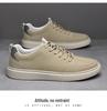 Men's Round Toe Genuine Leather Retro Lace-up Casual Shoes - Large Sizes Available