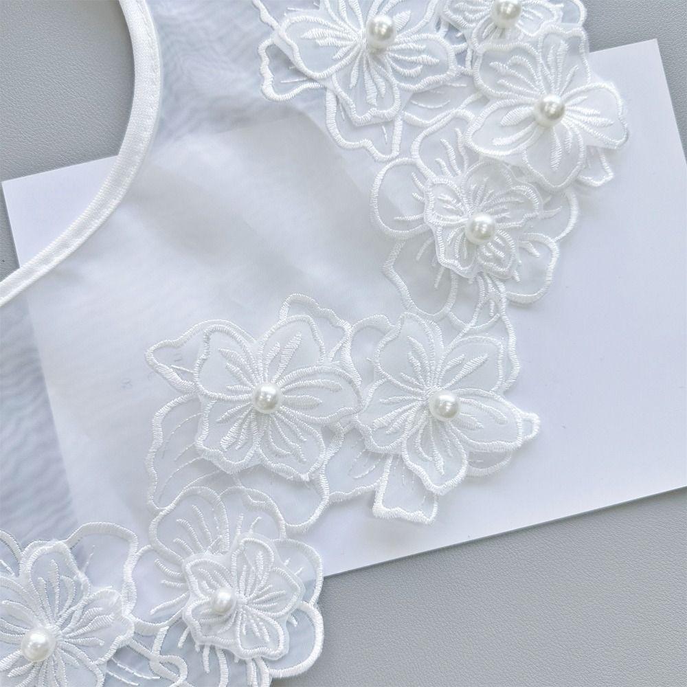 Organza Flower Fake Collar Exquisite Lace Neckline Shoulder Decoration Fake Collar Women/girls