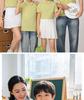 U105 Kids' High Flexibility Antibacterial Snap Button Stripe Collar Short Sleeve Polo Shirt, European/Asian Size 10A.
