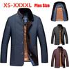 Men's Quilted Cotton Coat with Fur Collar - Warm Thickened Plus Velvet Sizes 4XL