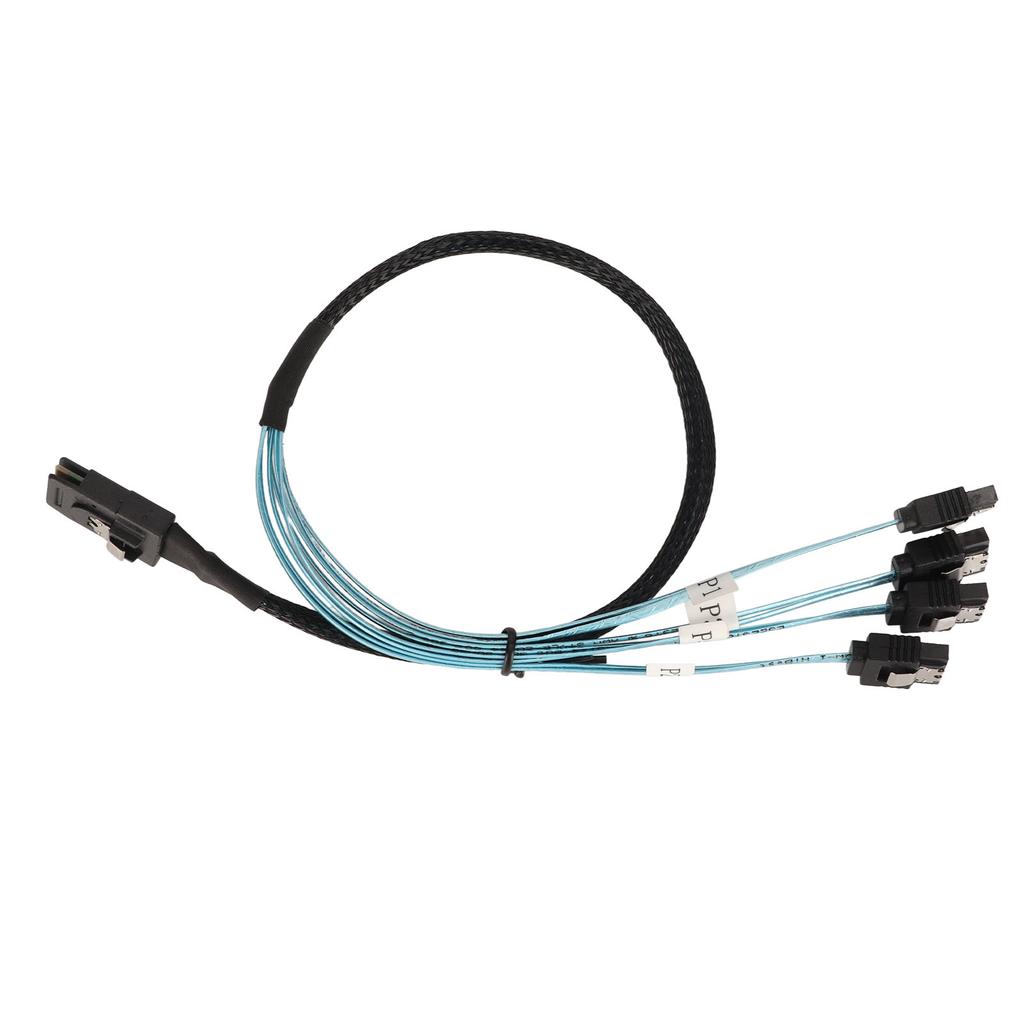 Mini SAS na 4 SATA kabel 7pin 12Gbps pocínovaná měď pozlacený kontakt SFF 8087 na 4SATA kabel