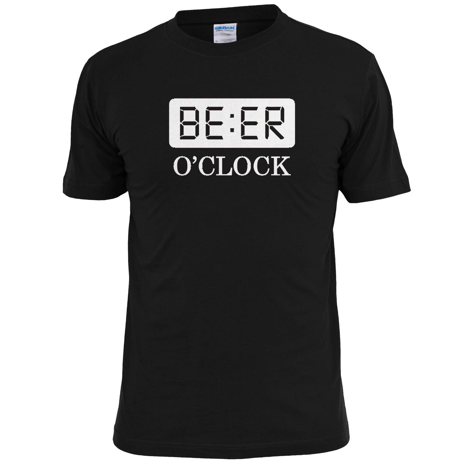 Mens Beer O clock Funny T shirt Drinking Alcohol Rugby Stag XL
