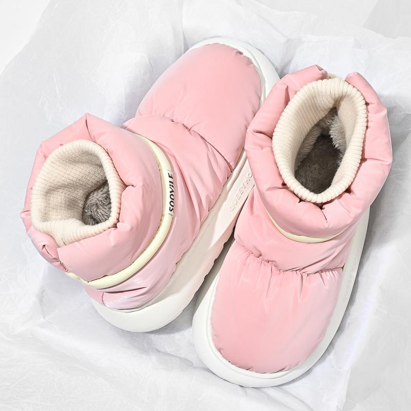 Fashion Women's Waterproof Down Cotton Padded Shoes Warm Plush Thick Bottom Snow Boots Women 2024 Platform Non-Slip Winter Ankle Boots
