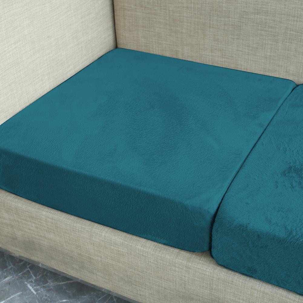 Stretch Velvet Plush Sofa Slipcover Furniture Protector Cushions Cover with Elastic Band Washable Home Recliner Chair Covers