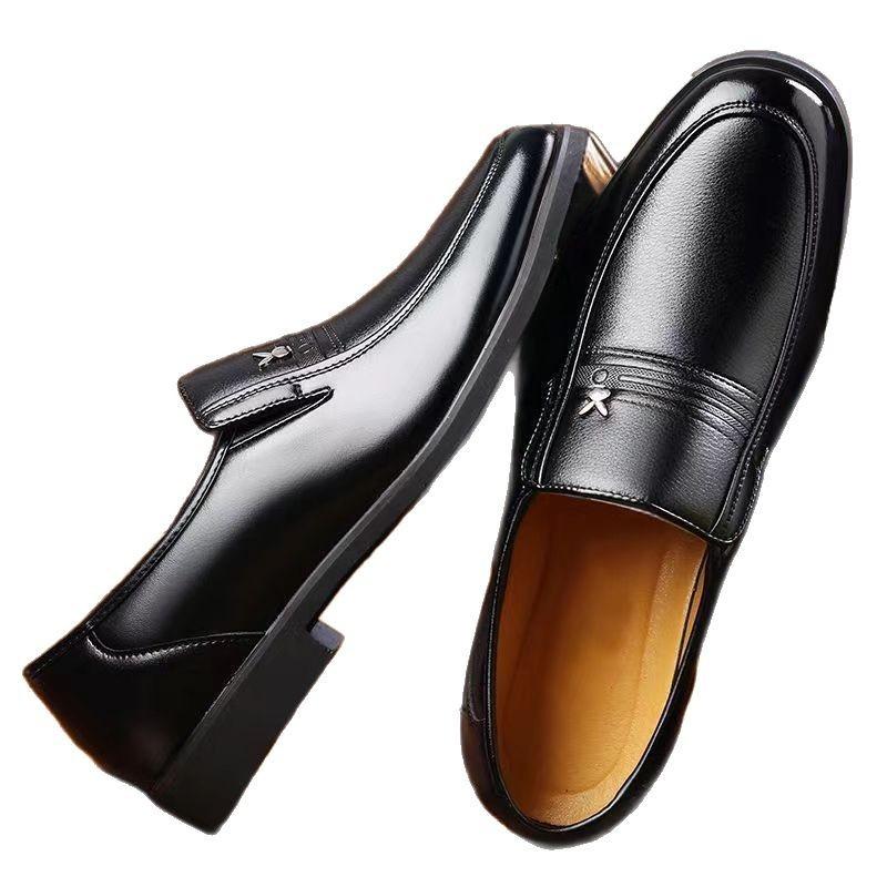 Real soft leather men's casual leather shoes business dress medium security shoes