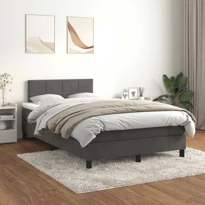 Maison Exclusive - Lattenrost und Matratze Dunkelgrau 120x200cm Samt