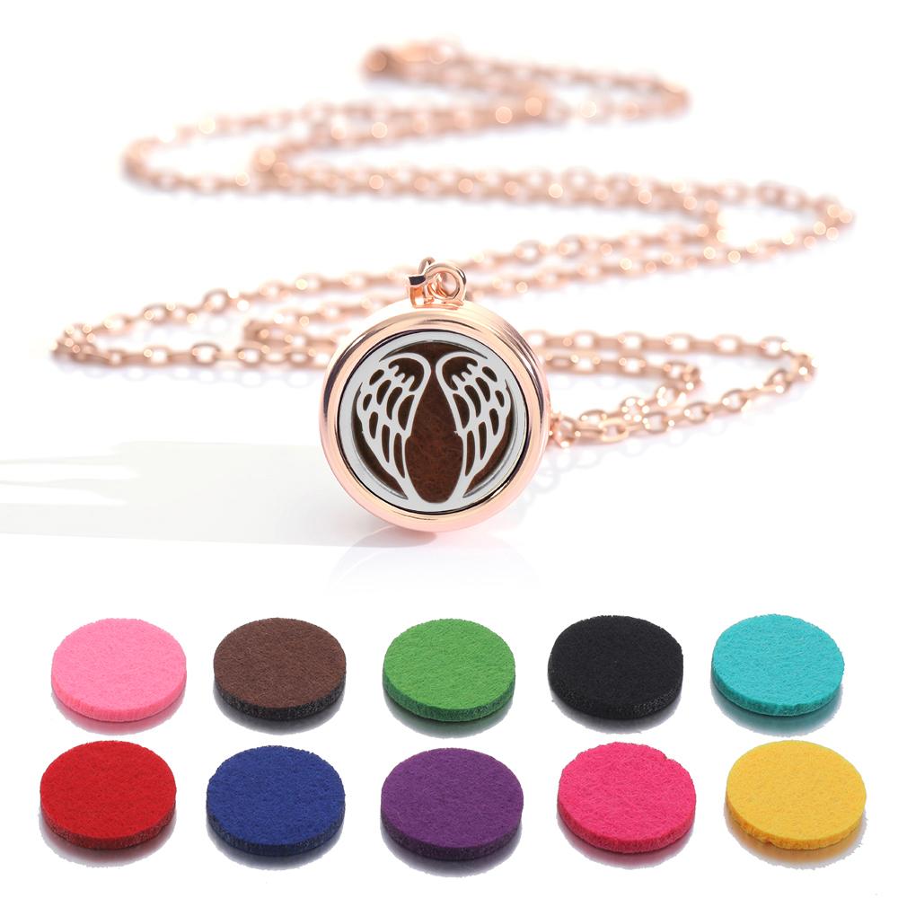 New rose gold Tree Of Life Aromatherapy Perfume Locket Fashion Essential Oil Diffuser Necklace For Women Pendant Jewelry Gift