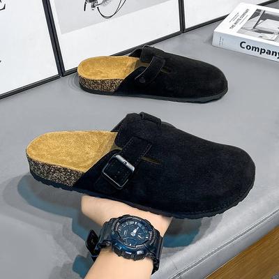 LATV Fashion Men Clogs Shoes Outdoor Classic Cork Slide With Arch Support Beach Sandals Cork Suede Mules Slippers For Women