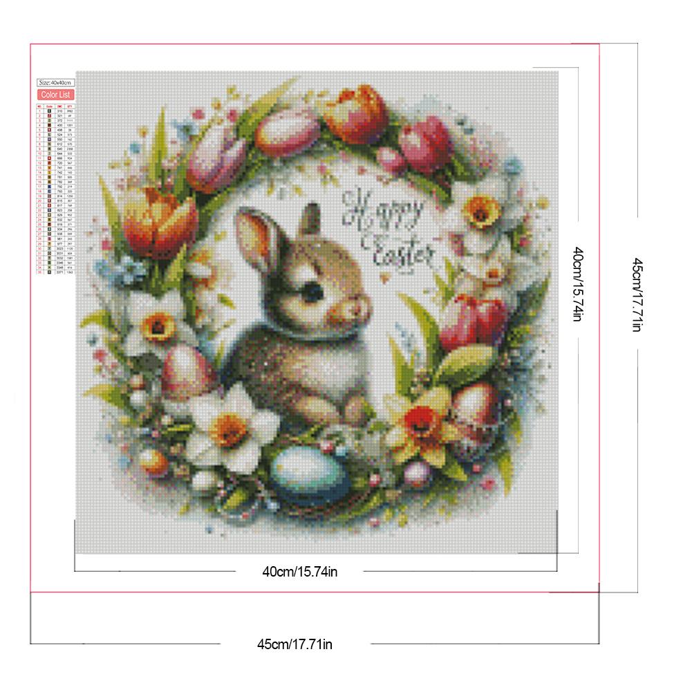 5D DIY Full Square Drill Diamond Painting Easter Wreath Kit Home Decor Art