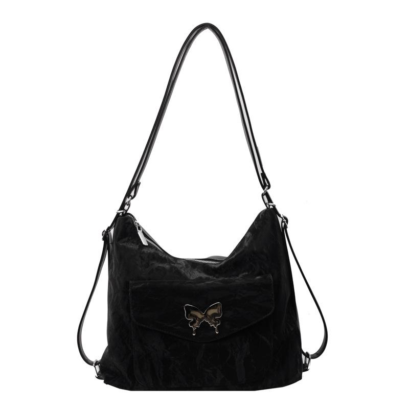 

Large capacity fashion casual bag 2025 spring new versatile commuter texture underarm bag tote bag чёрный