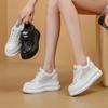 Fashion 2025 Summer Genuine Leather Platform Wedge Shoes 8cm Air Mesh Chunky Sneakers Breathable New Fashion Women Spring Autumn Pumps