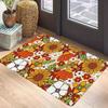 Floral Print Welcome Doormat Non-Slip Machine Washable Carpet for Living Room Bedroom Bathroom Kitchen Laundry Rug