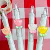 1pc Cute Flower Gel Pens Fast Drying ST Study Pens for Students Kawaii Pens High Quality Exam Writing Supplies Floral Style ST Tip Neutral Pen, Limite