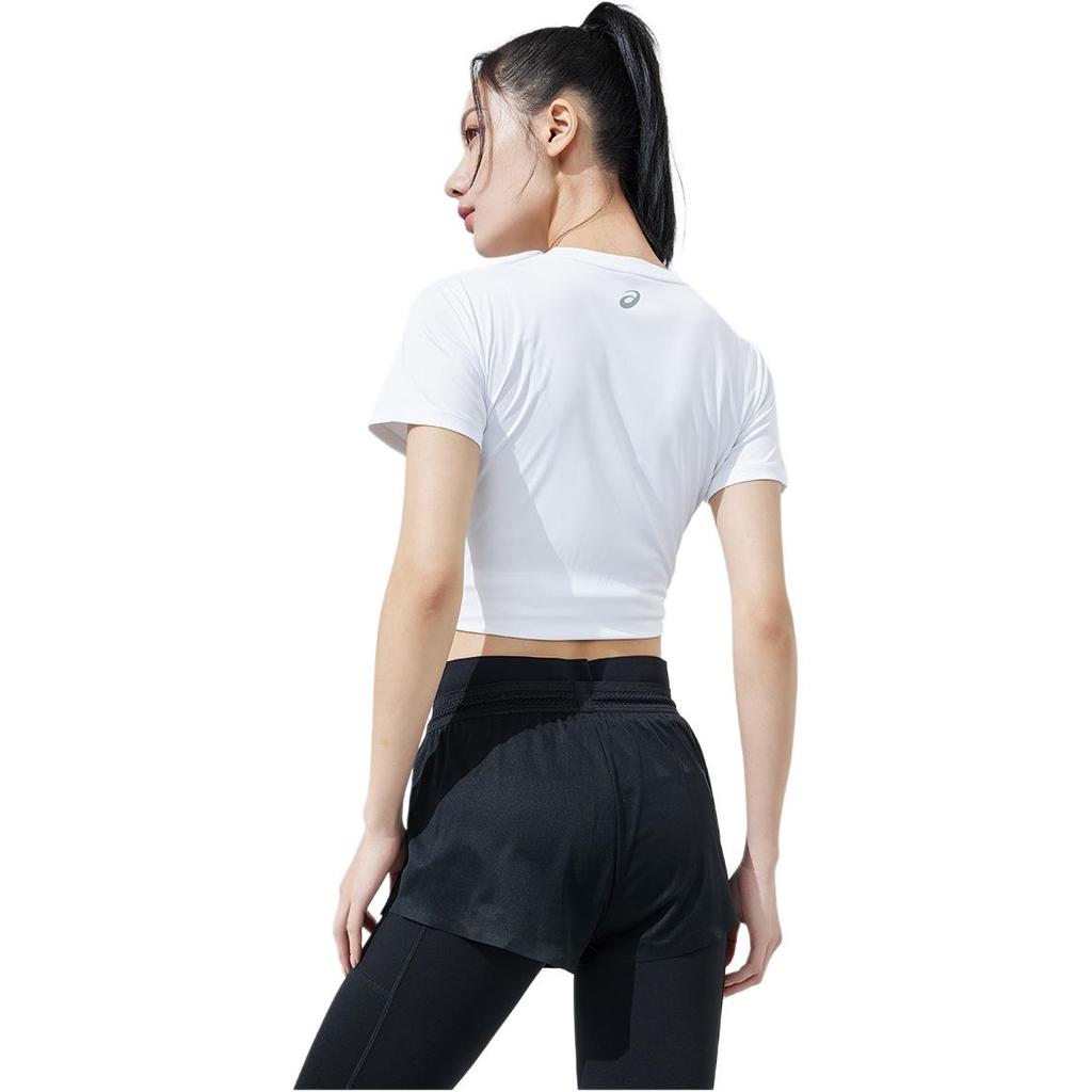Asics Logo Print Knitted Breathable Quick-Dry Sports Shorts Women shorts Black 2092A389-001