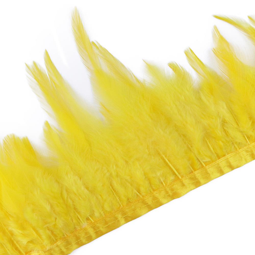 10Meter Black Saddle Rooster Hackle Feather Trim 10-15cm Cock Fringe Halloween Cosplay Dress Decor Pheasant Plume Selvage Crafts