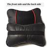 2Pcs Pu Leather Knitted Car Pillows Headrest Neck Rest Cushion Support Universal