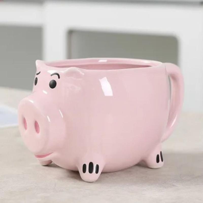 Cute Pig Ceramic Cup Pink Comfortable Grasp Smooth Mouth Lovely Shape For Coffee Tea Milk Beverage Water