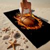 Basketball Crown Fire Sport Beach Towel, Super Soft Microfiber, Gift for Her/Him, Birthday, for Pool, Beach, Travel, Home Decor Fan Gifts