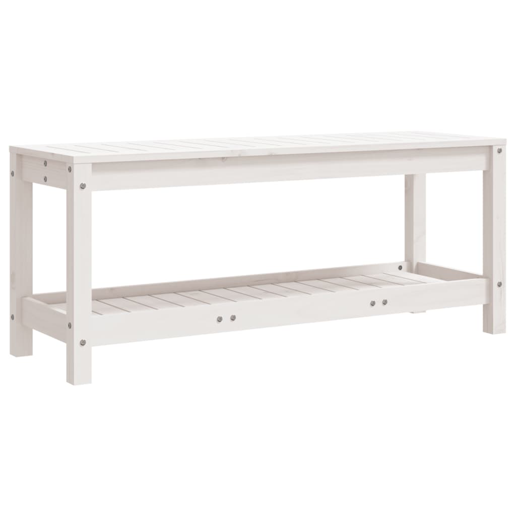 Garden Bench White 108 x 35 x 45 cm Solid Pine Wood