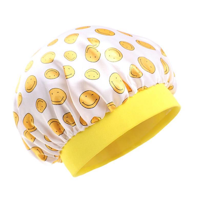 Baby Satin Sleep Cap with Cute Print – Infant Head Scarf & Bath Hat