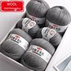 Silk Wool Acrylic Blend Medium Thickness Yarn, 4-Strand, for Hand Knitting Sweaters and Jackets