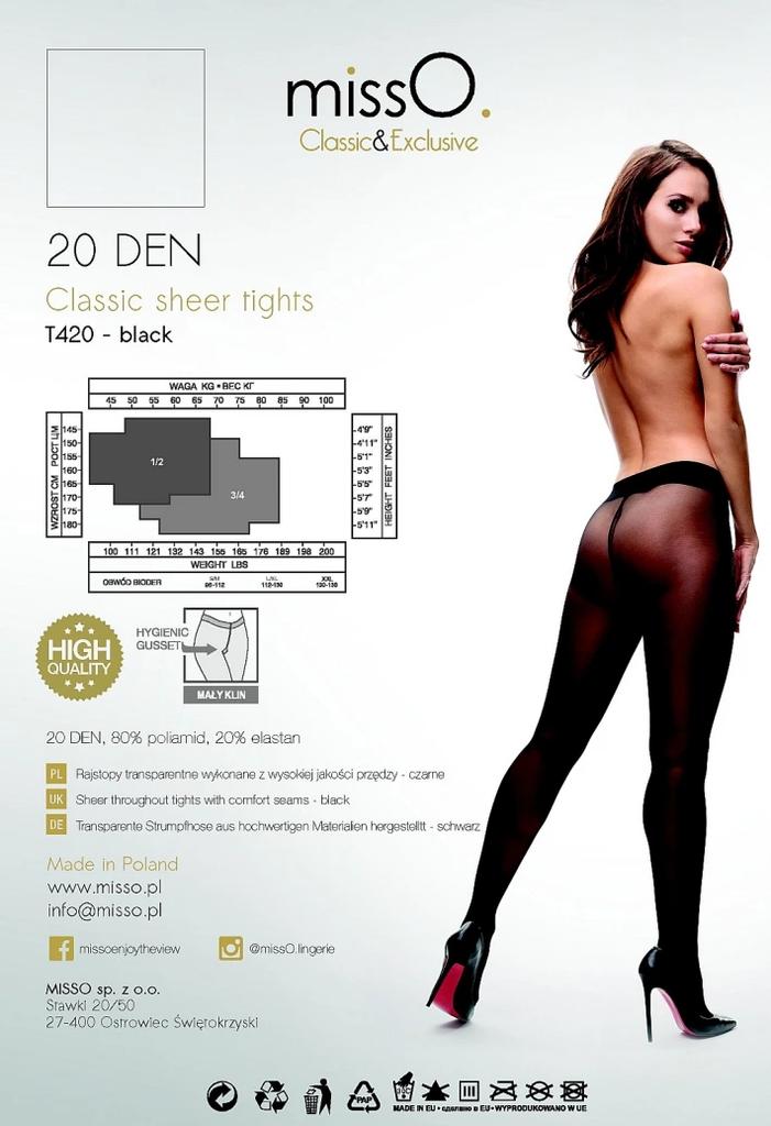 Classic tights - MissO T420 Black L