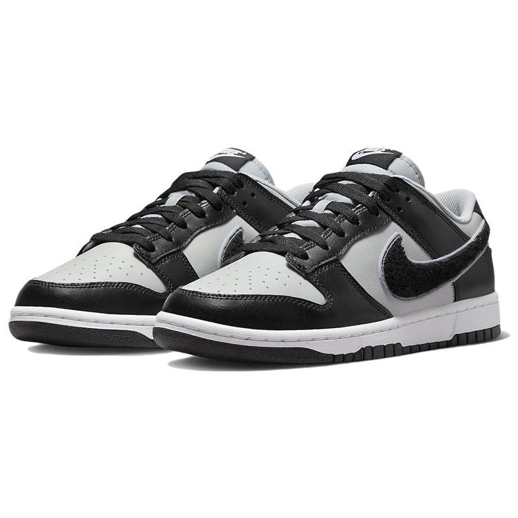 Nike Dunk Low Chenille Swoosh - Black Grey Fog Men Sneakers Wolf-Grey Iron-Grey DQ7683-001
