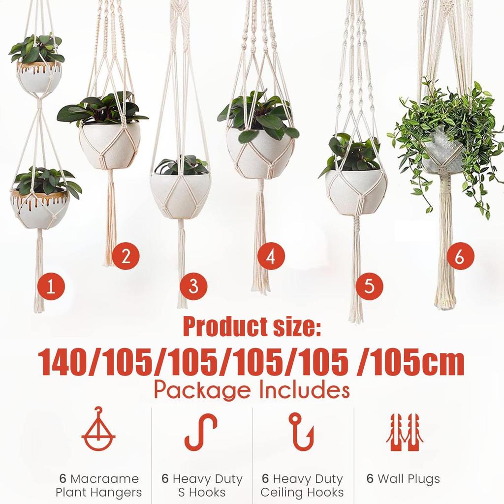 Hanging Plant Handmade Macrame Plant Hanger Flower Pot Planter Hanger Wall Decor Courtyard Garden Hanging Planter Hanging Basket