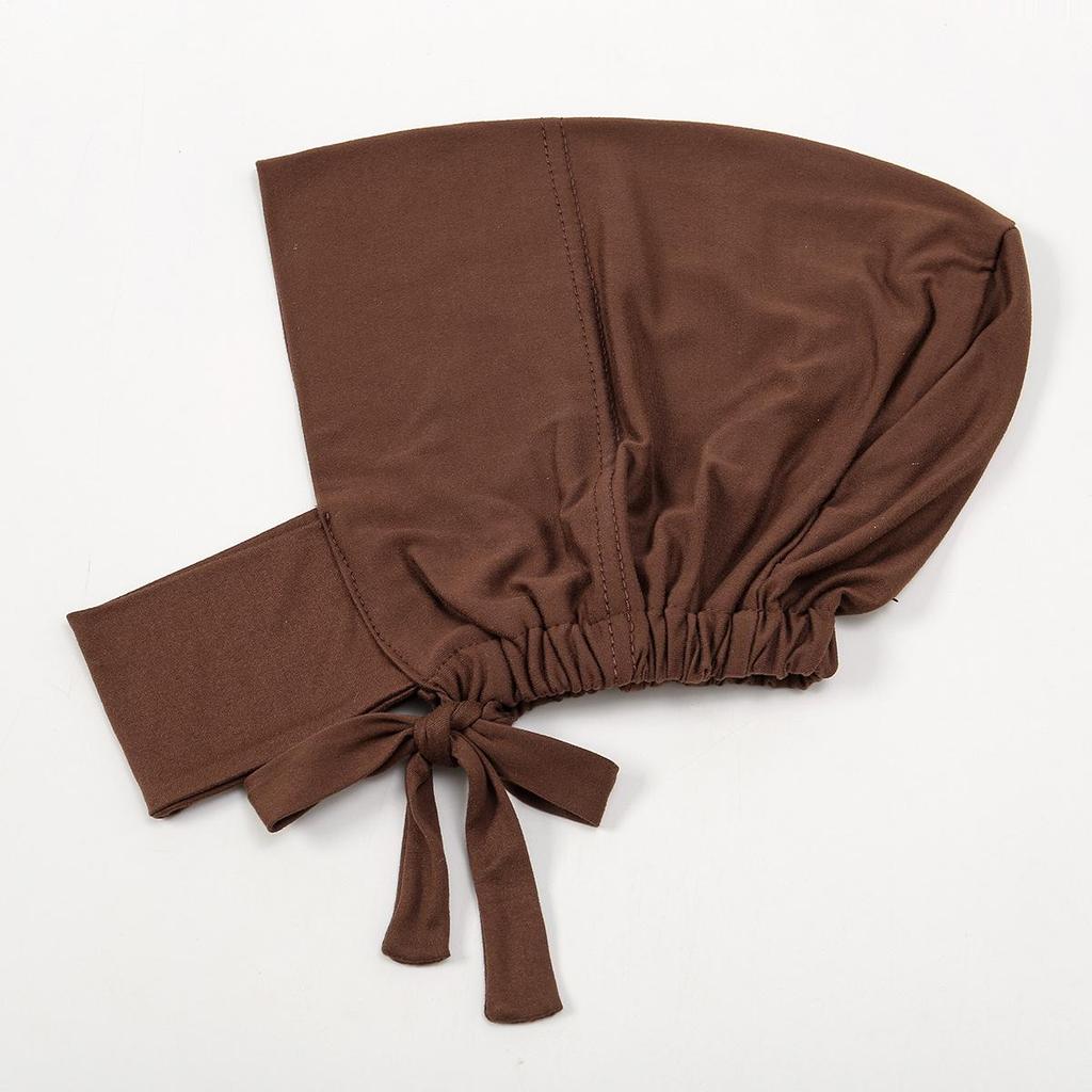 Elastic Milk Silk Neck Warmer Hat - Fashionable Solid Color Ethnic Hat for Middle East, Malaysia, Indonesia