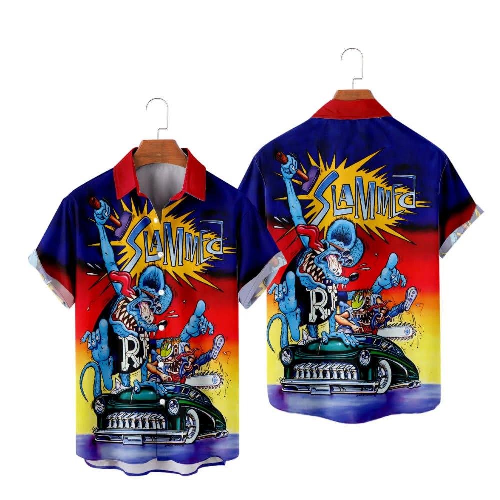 Rat Fink Slammed Car Hawaii Shirt Short Sleeves Shirt Unisex T-Shirt XXXXL