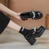 New spring and autumn height increase small thick-soled single shoes thick heel muffin small leather shoes