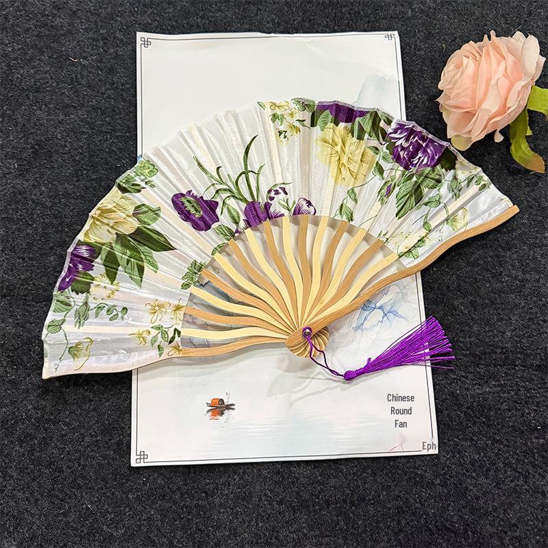 Goldener Faltfächer - Klassischer Chinesischer Stil für Tanzen, Tragbar und Elegant im Design