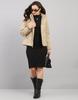Monte Carlo Women's Regular Fit Self Design Stand Collar Full Sleeve Jacket