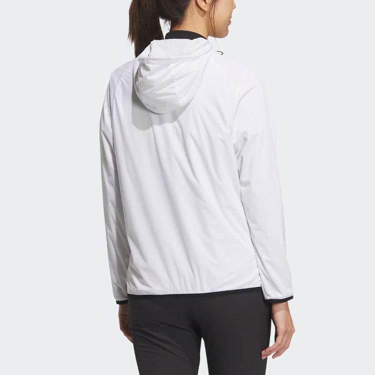 Adidas Wind.Rdy Long Sleeve Jacket Letter Logo Print Golf Sports Hooded Jacket Women Jacket White HY0847
