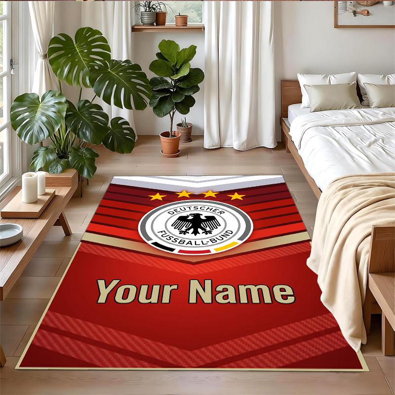 Crystal Velvet Rug Custom Name Text, Soft Non Slip Floor Mat Home DecorGermany national football team