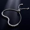 Geometric Crystal Adjustable Bracelet, Sparkling Gemstone Chain Bracelet for Women Fashion Jewelry Gift