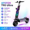 APEFOX T90 Ultra Pneus Off-Road de 13 Polegadas Patinete Elétrico 10000W Motores Duplos 72V40Ah, Freios a Disco Hidráulicos Autonomia 130-150KM Carga Máxima 150kg