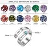 New Personalized Gold Plated Ring Engraved Name 12 Birthstone Fashionable Unisex Anniversary Christmas Gift Jewelry