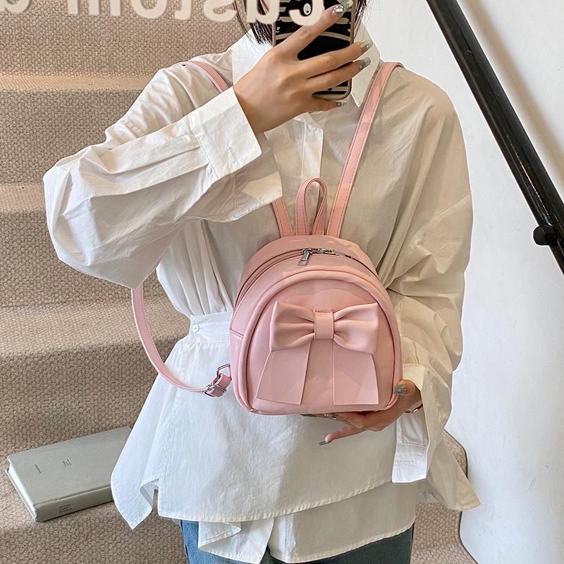 Korean Girly Handbag Women's 2025 New Fashionable Exquisite Backpack Bow Casual Student Schoolbag