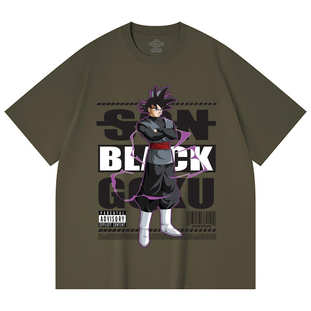 230 Gsm 100% Cotton Dragon Ball V16 Black Goku Print Unisex Heavy Cotton T Shirt