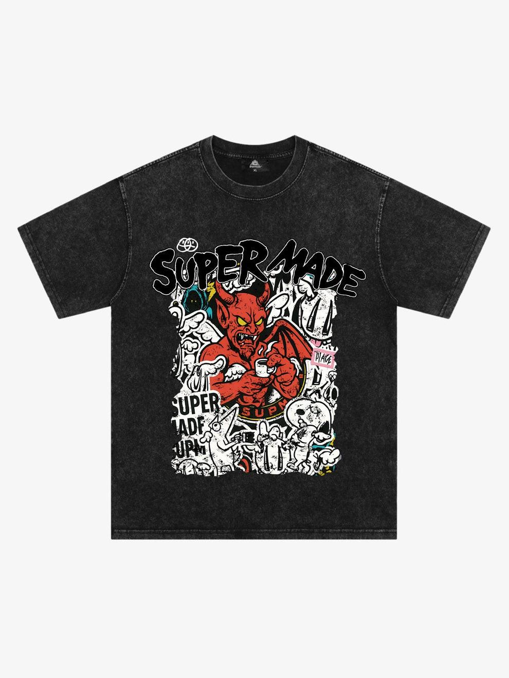Street Devil Collage Pattern T-shirt XXXL